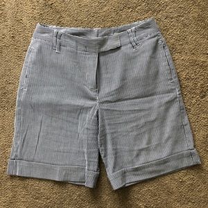 Blue and white pin stripe shorts size 4